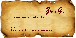 Zsemberi Gábor névjegykártya
